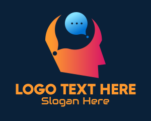 Psychologist - Idea Chat Bubble logo design