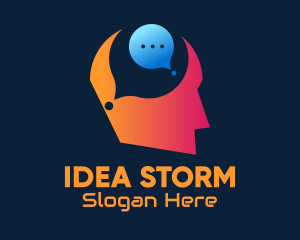 Idea Chat Bubble logo design