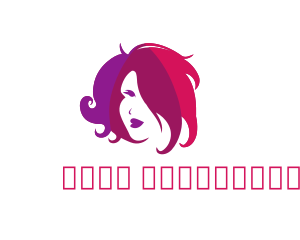 Pink Hair - Curly Hair Styling logo design
