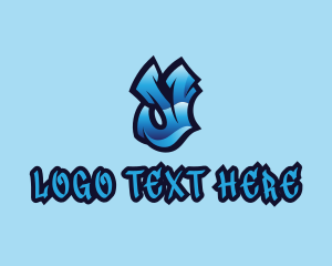 Skateboarding - Blue Urban Letter Y logo design