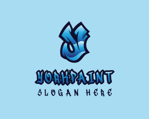 Blue Urban Letter Y logo design