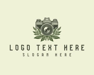 Vlogging - Floral Camera Lens logo design