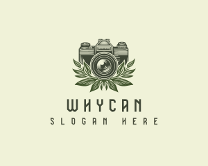 Vlogging - Floral Camera Lens logo design