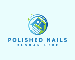 Janitorial Broom Cleaning logo design