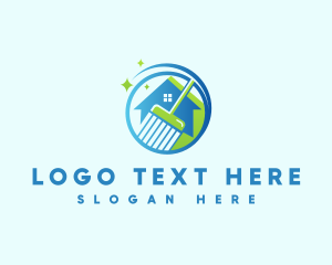 Cleaning - Janitorial Broom Cleaning logo design