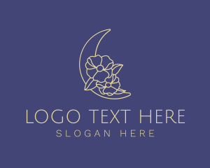 Floral - Minimalist Flower Moon logo design