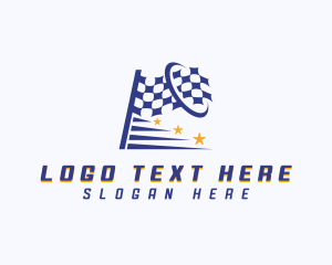 Kart Racing - Racing Flag Motorsport logo design