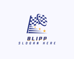 Gokart - Racing Flag Motorsport logo design