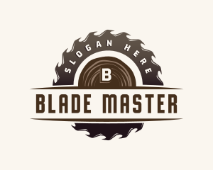 Wood Sawmill Blade logo design