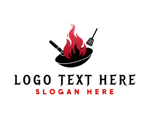 Buffet - Wok Flame Cooking logo design