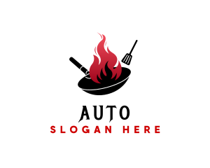 Fry - Wok Flame Cooking logo design