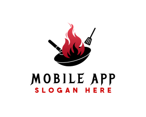 Fried Rice - Wok Flame Cooking logo design