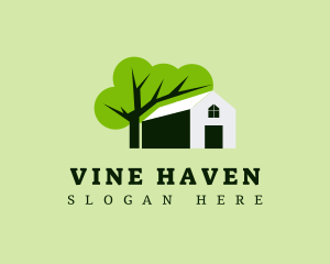 Tree Modern House logo design