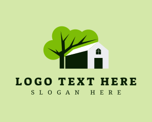 Landlord - Tree Modern House logo design