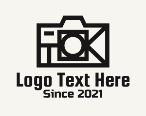 Photobooth - Black Geometric Camera logo design