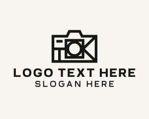 Photo Studio - Retro Geometric Camera logo design