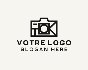 Retro Geometric Camera Logo