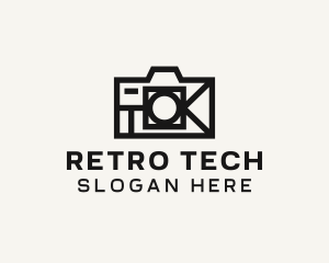 Retro Geometric Camera logo design