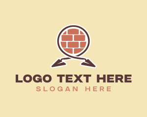 Textiles - Brick Masonry Construction logo design