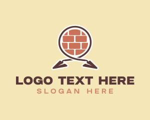 Wall - Brick Masonry Construction logo design