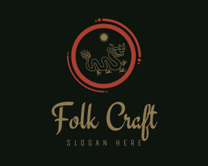 Folk - Traditional Dragon Business logo design