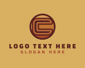 Font - Retro Rustic Coin Letter C logo design