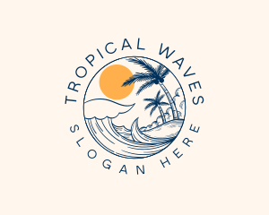 Tropical Beach Island logo design