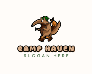 Camping Adventure Anteater logo design