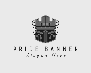 Medieval Castle Tower Shield logo design