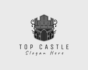 Medieval Castle Tower Shield logo design