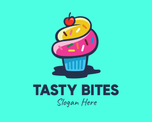 Delicious - Colorful Cupcake Cherry logo design