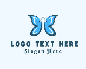 Up - Arrow Butterfly Insect logo design