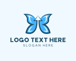 Elevation - Arrow Butterfly Insect logo design