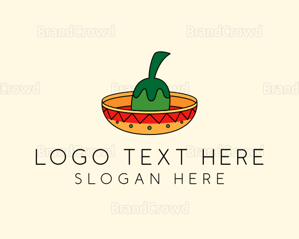 Chili Mexican Sombrero Logo