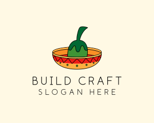 Chili Mexican Sombrero  logo design