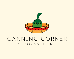 Chili Mexican Sombrero  logo design