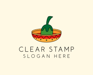 Chili Mexican Sombrero  logo design