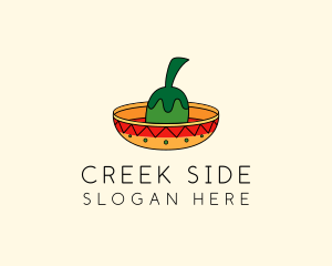 Chili Mexican Sombrero  logo design