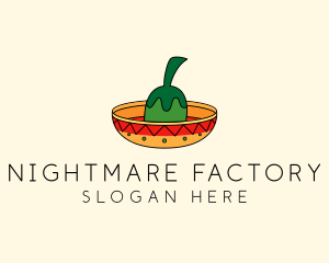 Chili Mexican Sombrero  logo design