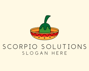 Chili Mexican Sombrero  logo design