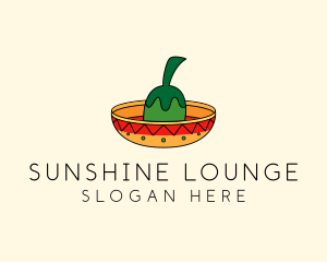 Chili Mexican Sombrero  logo design