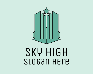 Geometric Star Skyscraper Logo