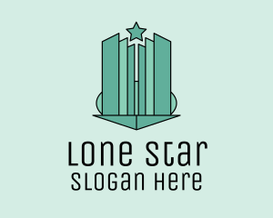 Geometric Star Skyscraper logo design