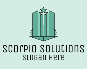 Geometric Star Skyscraper logo design