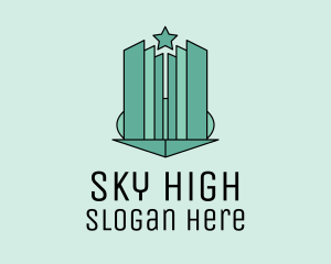 Geometric Star Skyscraper logo design