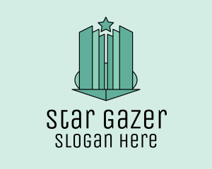 Geometric Star Skyscraper logo design