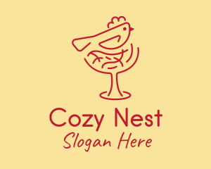 Nesting - Fancy Crest Bird logo design