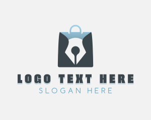 Ecommerce - Pen Shopping Bag logo design