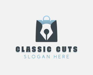 Pen Shopping Bag logo design