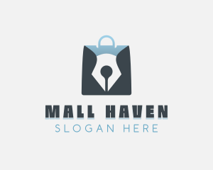 Pen Shopping Bag logo design